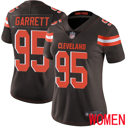 Cleveland Browns Myles Garrett Women Brown Limited Jersey 95 NFL Football Home Vapor Untouchable